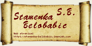 Stamenka Belobabić vizit kartica